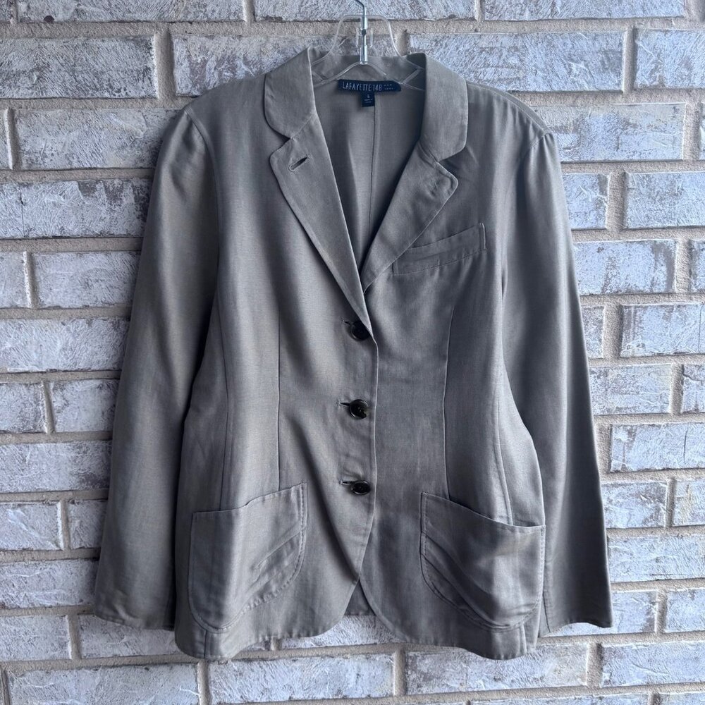 Lafayette 148 New York Long Sleeve Cotton/Silk Jacket Blazer  Women's Size 6